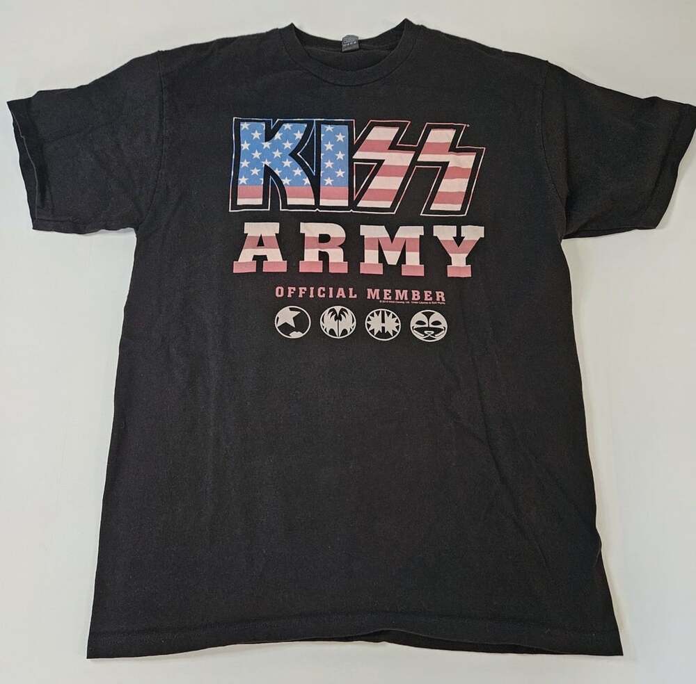 Kiss Army Official Member T-Shirt Size M Black Rock Band Tee